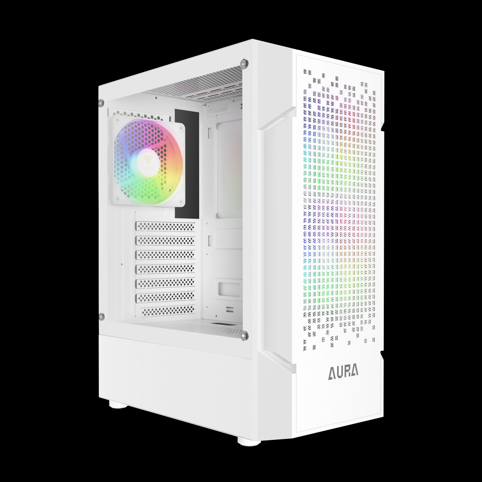 GAMDIAS AURA GC7 ARGB Mid Tower Gaming Case - White GAMDIAS AURA GC7 ARGB Mid Tower Gaming Case - White